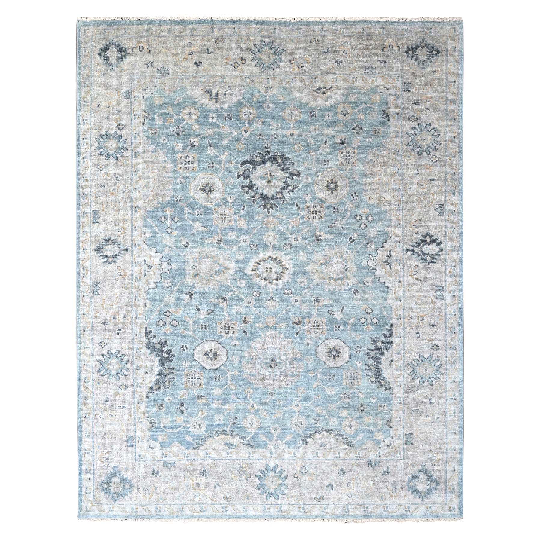 Slate Gray, Oushak Design, Supple Collection, Tone On Tone, Hand Knotted, Soft Vibrant Wool, Plush and Lush, Oriental Rug